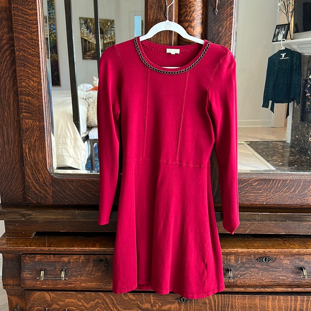 Shoshanna Red knit flare dress